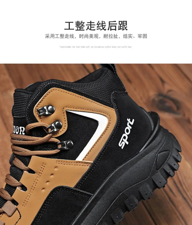 Chaussures de sécurité pour hommes baskets de sécurité de travail imperméables bottes hautes chaussures de travail Anti-crevaison pour hommes plate-forme antidérapante chaussure décontractée