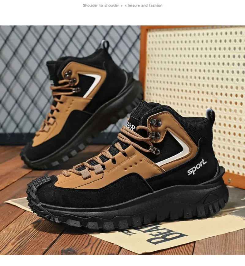 Chaussures de sécurité pour hommes baskets de sécurité de travail imperméables bottes hautes chaussures de travail Anti-crevaison pour hommes plate-forme antidérapante chaussure décontractée